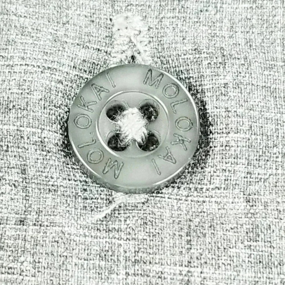 Molokai Surf Co. Medium Charcoal Gray Button Down Pocket Logo Tag Short Sleeve - Picture 6 of 9